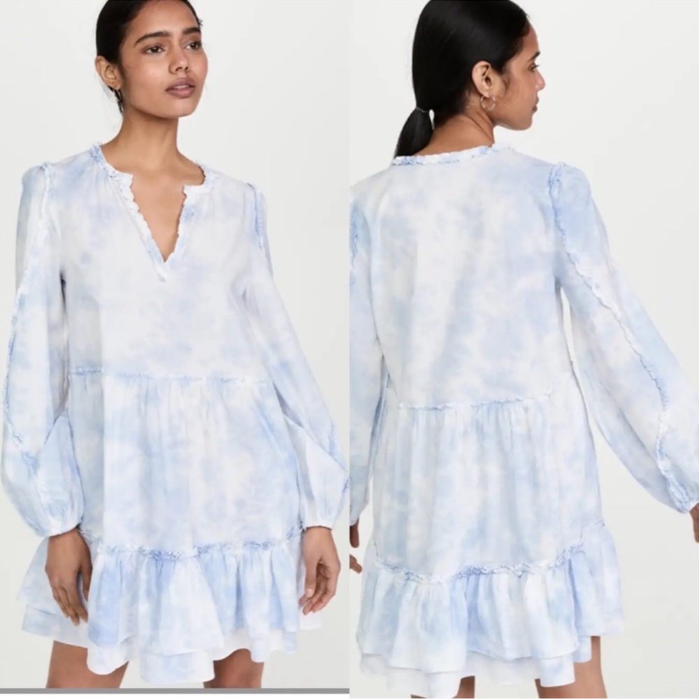 Generation Love Aubrey Tie Dye Tiered Ruffle Cotton Mini Dress Fairy Piratecore